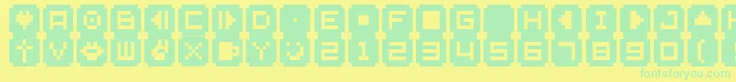 Bmsta Font – Green Fonts on Yellow Background