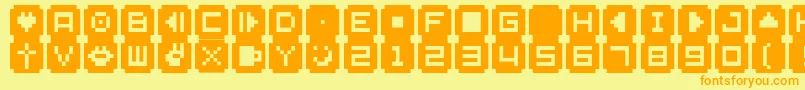 Bmsta Font – Orange Fonts on Yellow Background