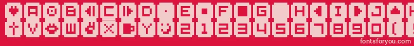 フォントBmsta – 赤い背景にピンクのフォント