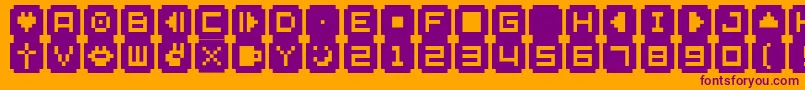 Bmsta Font – Purple Fonts on Orange Background