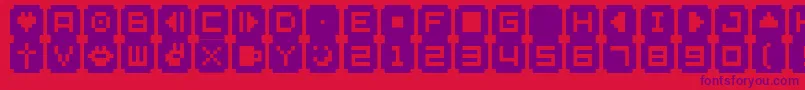 フォントBmsta – 赤い背景に紫のフォント