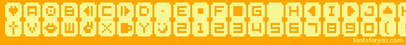 フォントBmsta – オレンジの背景に黄色の文字