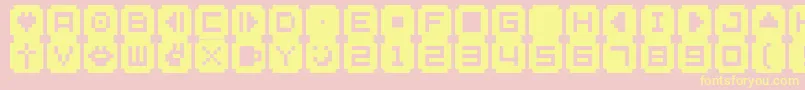 Bmsta-fontti – keltaiset fontit vaaleanpunaisella taustalla