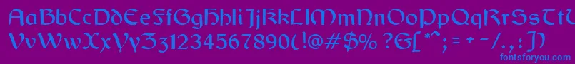 GaelicRegular Font – Blue Fonts on Purple Background