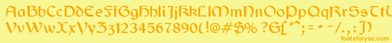 GaelicRegular Font – Orange Fonts on Yellow Background