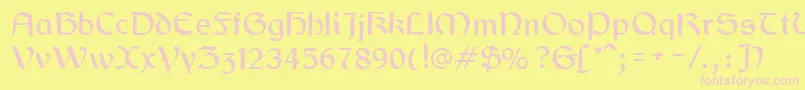 GaelicRegular Font – Pink Fonts on Yellow Background