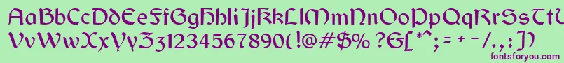 GaelicRegular Font – Purple Fonts on Green Background
