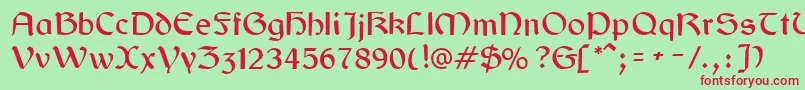 GaelicRegular Font – Red Fonts on Green Background