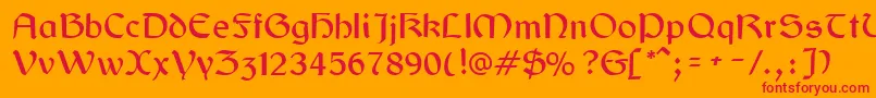 GaelicRegular Font – Red Fonts on Orange Background