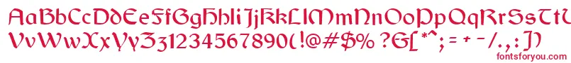 GaelicRegular Font – Red Fonts on White Background