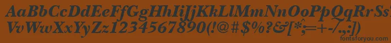 BaskervillenovatwoblackRegularitalic Font – Black Fonts on Brown Background