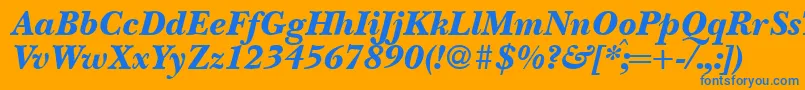 Шрифт BaskervillenovatwoblackRegularitalic – синие шрифты на оранжевом фоне