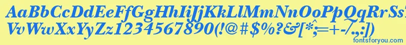 fuente BaskervillenovatwoblackRegularitalic – Fuentes Azules Sobre Fondo Amarillo