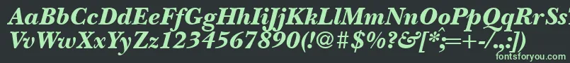 Fonte BaskervillenovatwoblackRegularitalic – fontes verdes em um fundo preto