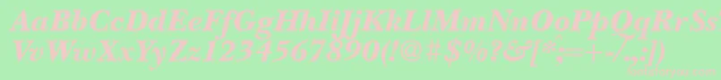 Шрифт BaskervillenovatwoblackRegularitalic – розовые шрифты на зелёном фоне
