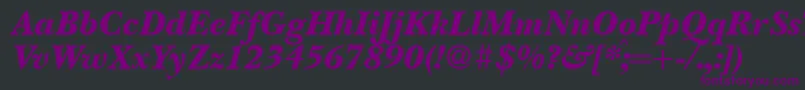 BaskervillenovatwoblackRegularitalic Font – Purple Fonts on Black Background