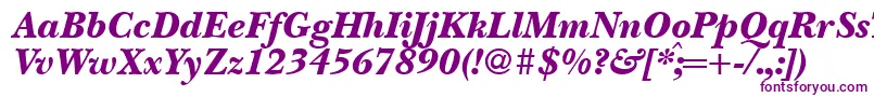 BaskervillenovatwoblackRegularitalic-Schriftart – Violette Schriften auf weißem Hintergrund
