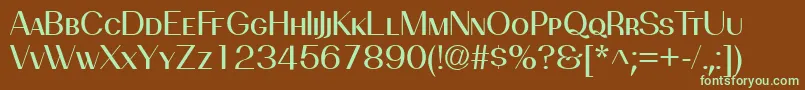 PassionsanspdbgRegularsmal-fontti – vihreät fontit ruskealla taustalla