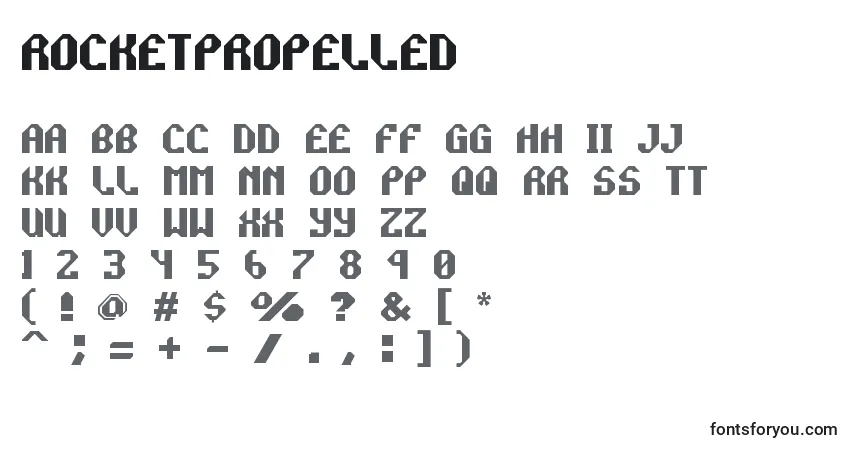 A fonte RocketPropelled – alfabeto, números, caracteres especiais
