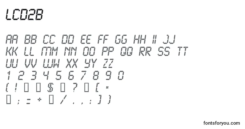 Шрифт Lcd2b – алфавит, цифры, специальные символы