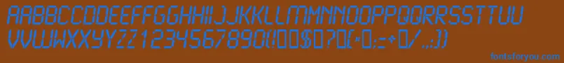 Lcd2b Font – Blue Fonts on Brown Background