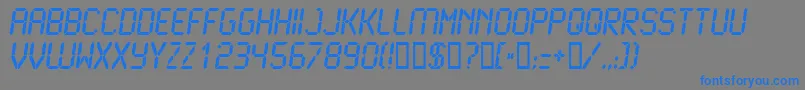 フォントLcd2b – 灰色の背景に青い文字