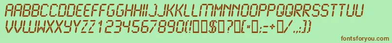 Lcd2b Font – Brown Fonts on Green Background