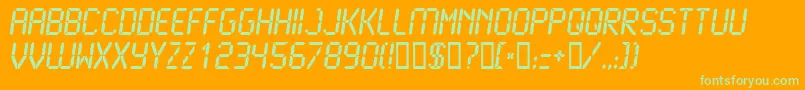 More about Lcd2b Font Lcd2b Font – Green Fonts on Orange Background