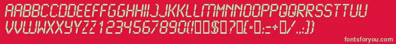 Lcd2b Font – Green Fonts on Red Background