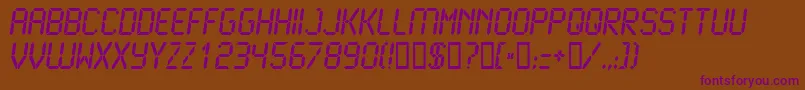 Police Lcd2b – polices violettes sur fond brun