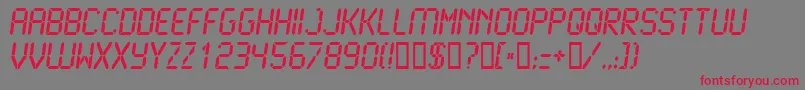 Lcd2b Font – Red Fonts on Gray Background