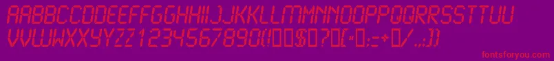 フォントLcd2b – 紫の背景に赤い文字