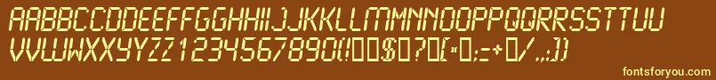 Lcd2b Font – Yellow Fonts on Brown Background