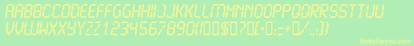 Lcd2b Font – Yellow Fonts on Green Background