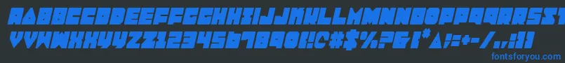 LoboTommyConditalic Font – Blue Fonts on Black Background