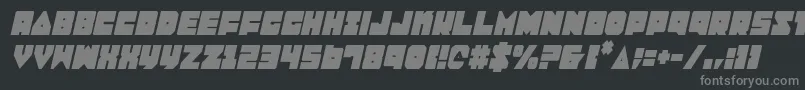 フォントLoboTommyConditalic – 黒い背景に灰色の文字
