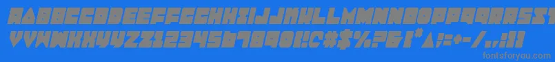 フォントLoboTommyConditalic – 青い背景に灰色の文字