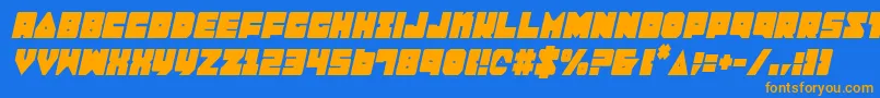 LoboTommyConditalic Font – Orange Fonts on Blue Background