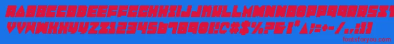LoboTommyConditalic-Schriftart – Rote Schriften auf blauem Hintergrund