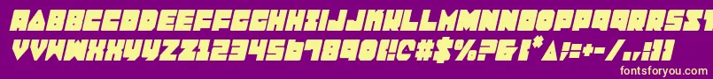 LoboTommyConditalic Font – Yellow Fonts on Purple Background