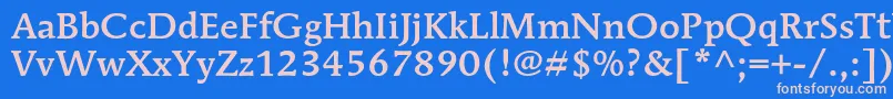 Więcej informacji o czcionce MendozaromanstdMedium Czcionka MendozaromanstdMedium – różowe czcionki na niebieskim tle