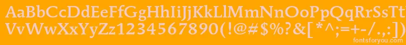 MendozaromanstdMedium-Schriftart – Rosa Schriften auf orangefarbenem Hintergrund