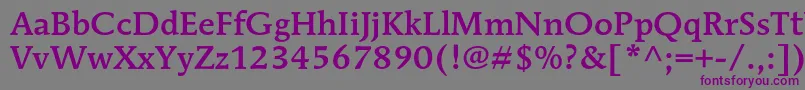 MendozaromanstdMedium Font – Purple Fonts on Gray Background