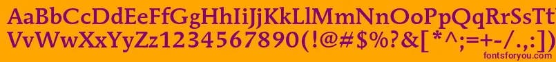 MendozaromanstdMedium Font – Purple Fonts on Orange Background