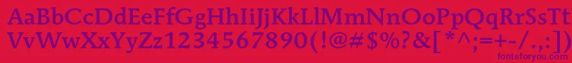 MendozaromanstdMedium Font – Purple Fonts on Red Background