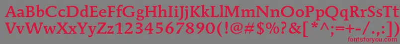 MendozaromanstdMedium Font – Red Fonts on Gray Background