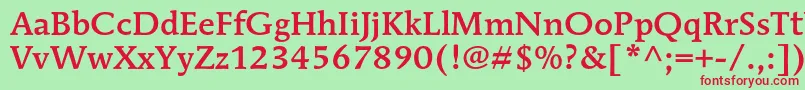 MendozaromanstdMedium Font – Red Fonts on Green Background