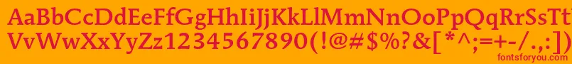 MendozaromanstdMedium Font – Red Fonts on Orange Background