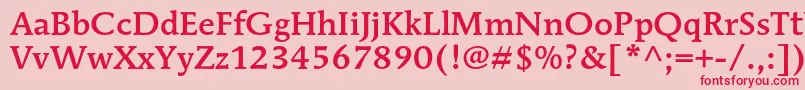 MendozaromanstdMedium Font – Red Fonts on Pink Background