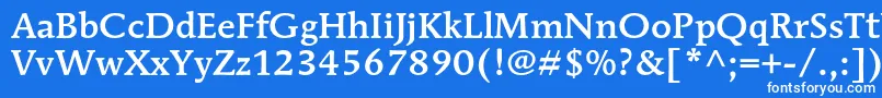 フォントMendozaromanstdMedium – 青い背景に白い文字